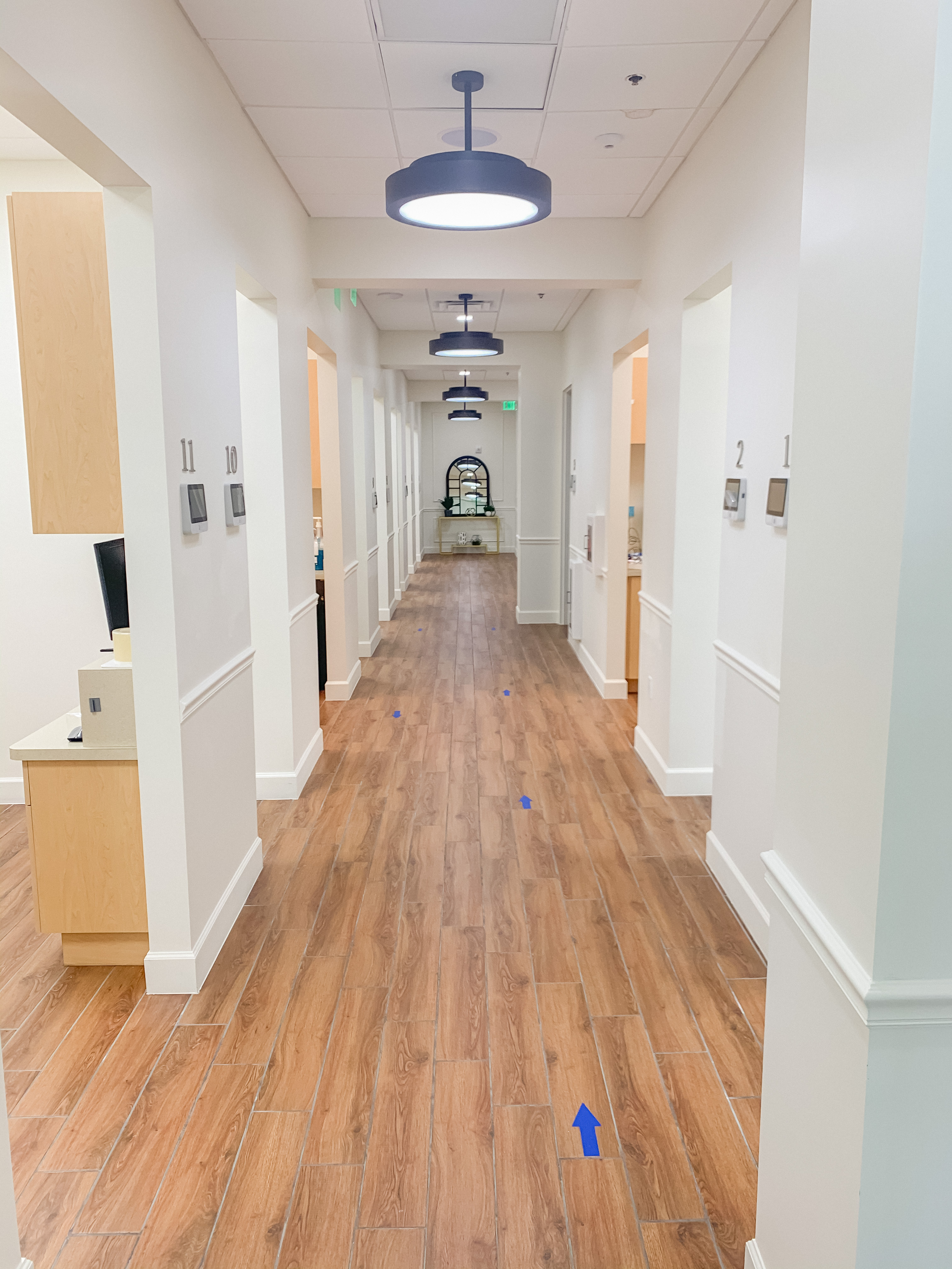Hallway leading to treatment rooms at the Dadeland office